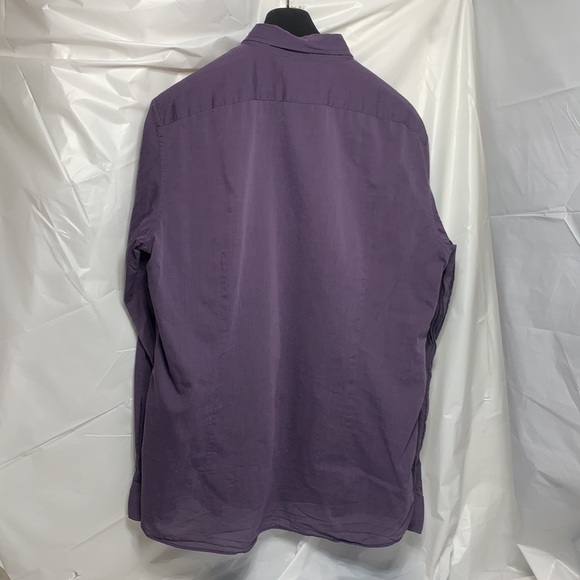 WOMEN’S John Varvatos Purple Sheer Button Down Convertible Sleeve Shirt Size XL - Picture 3 of 5